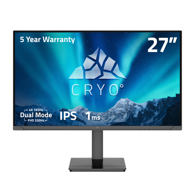Cryo Vision 27 inch Dual Mode 4k 165hz/ FHD 330hz Gaming Monitor